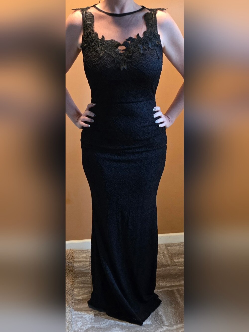 Symphony Black Lace Maxi Dress